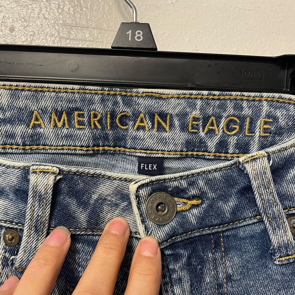 American Eagle Outfitters Blue Skinny Jeans Distressed pre-loved - Picture 2 of 5